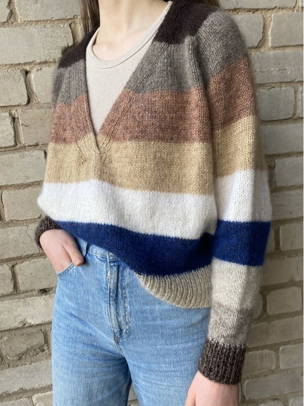 「Ririii 」NKNIT pattern pullover sweat Weekend Pullover Knitting Pattern – Short Sweater with Two