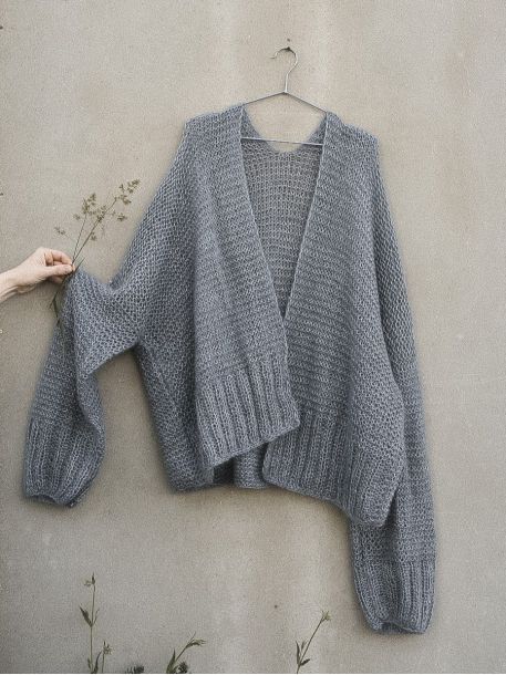 Tulle Floral Pattern Knitted Cardigan