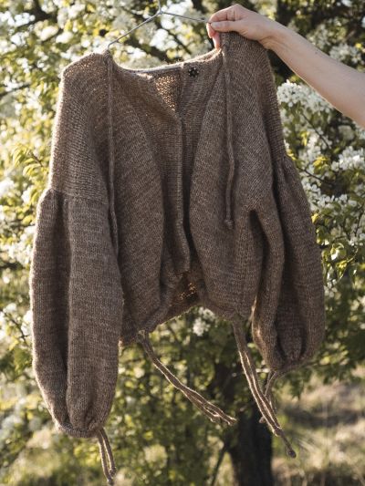 Knitting pattern for Balloon sleeve cardigan