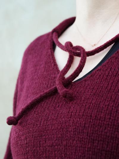 Drawstring detail Good Night sweater Ruke pattern