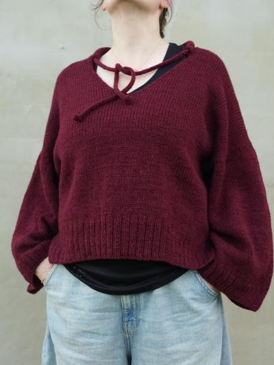 Ruke Good Night knitting pattern sweater front view