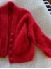 Knitting pattern for Ruke Solid cardigan, red colour, mohair yarn