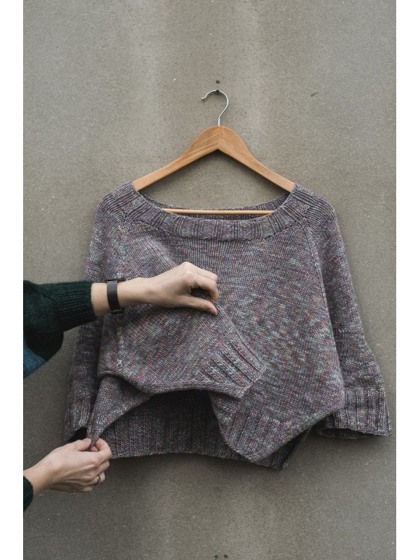 Yoga Sweater Knitting Pattern – Short, Crew Neck, Side Slits