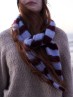 Ruke Headscarf knitting pattern striped knit hood close-up