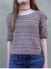 Yoga Summer sweater knitting pattern front view with textured stitch detail