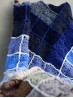 Grandma’s Crocheted Blanket crochet pattern front detail with blue and grey Flower Squares