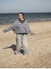 Marine sweater knitting pattern by Ruke Knit - front view of oversized striped sweater