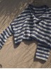 Marine sweater knitting pattern by Ruke Knit - flatlay detail of oversized striped sweater