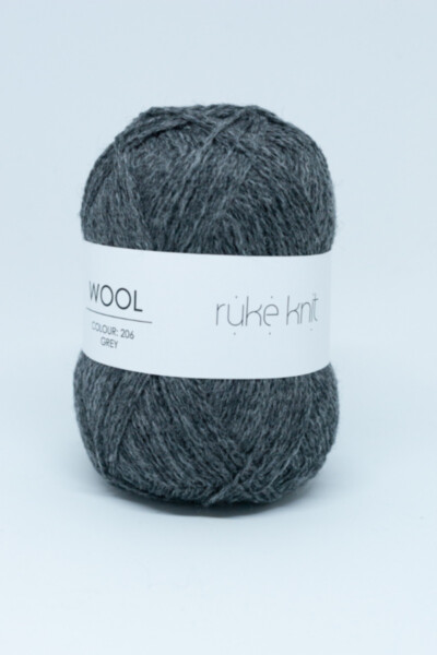 Ruke knit Wool yarn - Slate grey colour (206), 100g