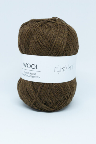 Ruke knit Wool yarn - Rust brown colour (268), 100g