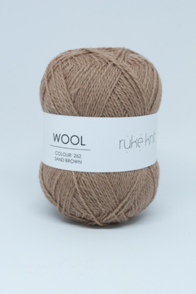 Ruke knit Wool yarn - Caramel colour (262), 100g