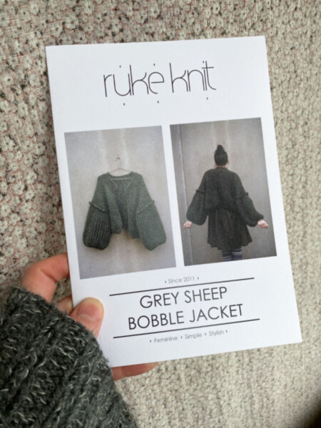 PRINTED Knitting pattern for Grey sheep bobble jacket