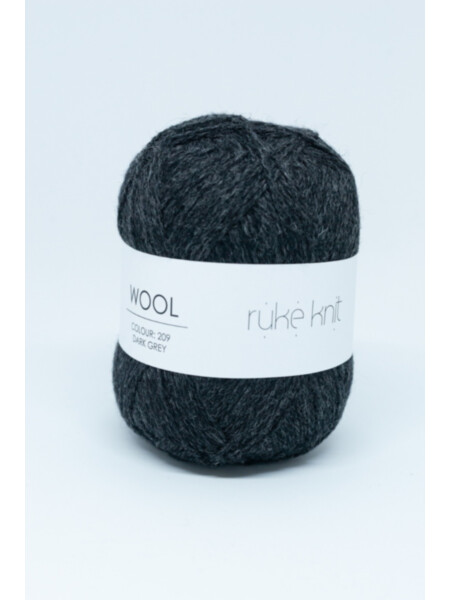 Ruke knit Wool yarn - Anthracite colour (209), 100g