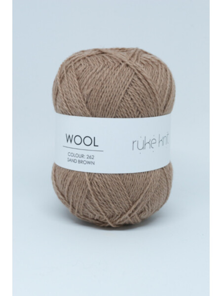 Ruke knit Wool yarn - Caramel colour (262), 100g