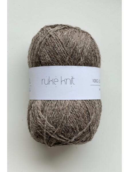 Ruke knit Wool yarn - Macadamia brown (266), 100g