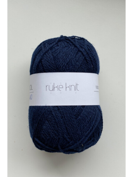 Ruke knit Wool yarn - Navy blue (480), 100g