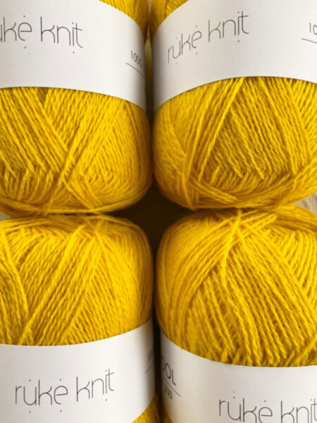 Ruke knit Wool yarn - Yellow lemon (270), 100g