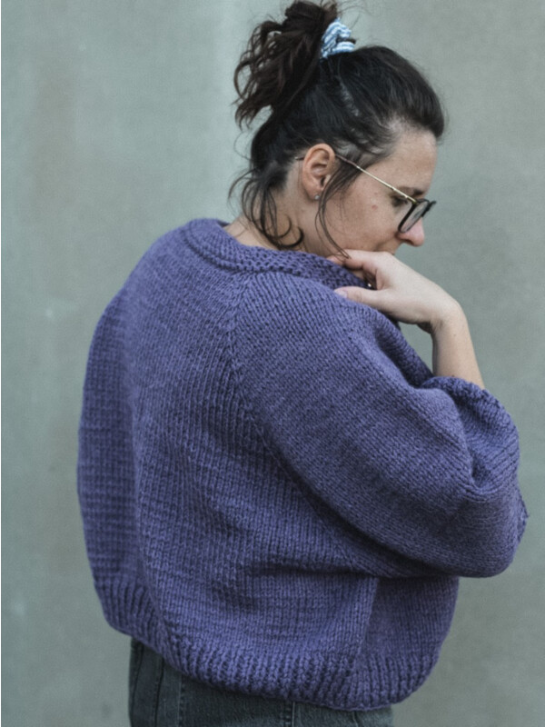 Cardigan purple knitting pattern