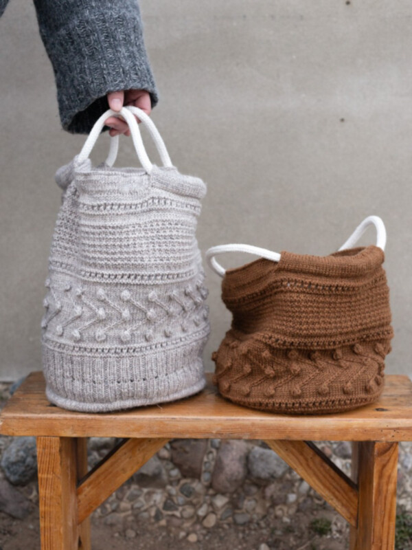 Knitting pattern for Ruke project bag