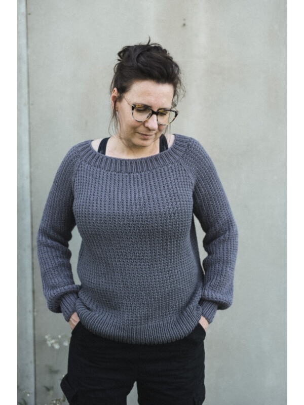 Knitting pattern for Rib cotton pullover by Ruke