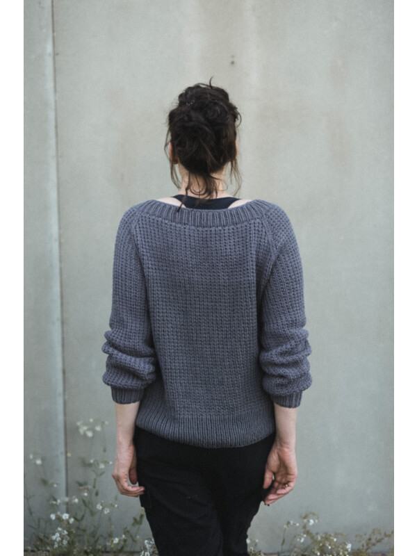 Rib cotton pullover knitting pattern