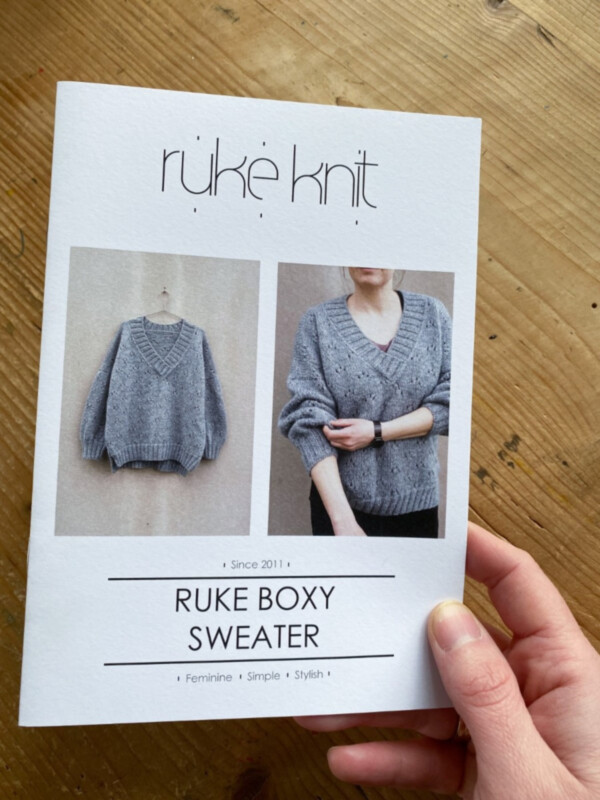 Printed knitting pattern for Ruke boxy sweater