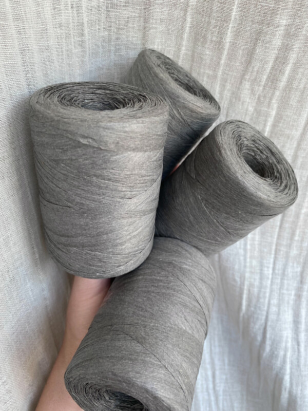 Ruke knit Raffia yarns, Slate grey colour