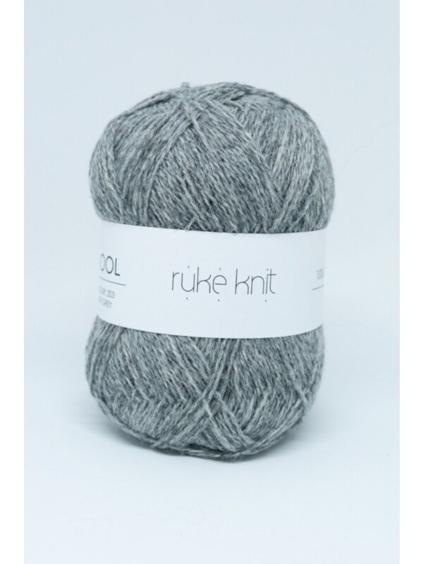 Ruke knit wool yarn Light grey