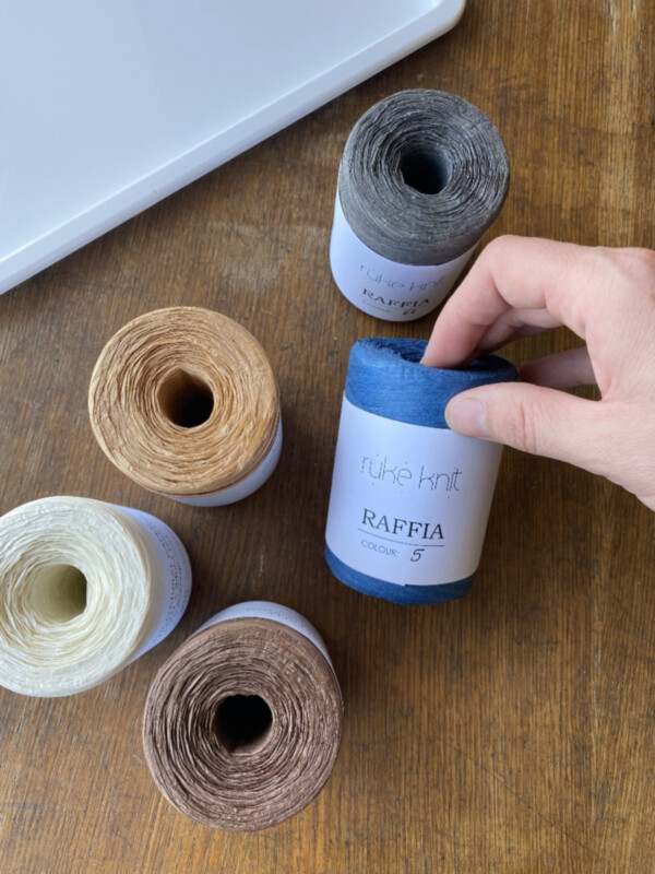 Ruke knit Raffia yarn Blue